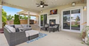 Long narrow lanai patio layout florida
