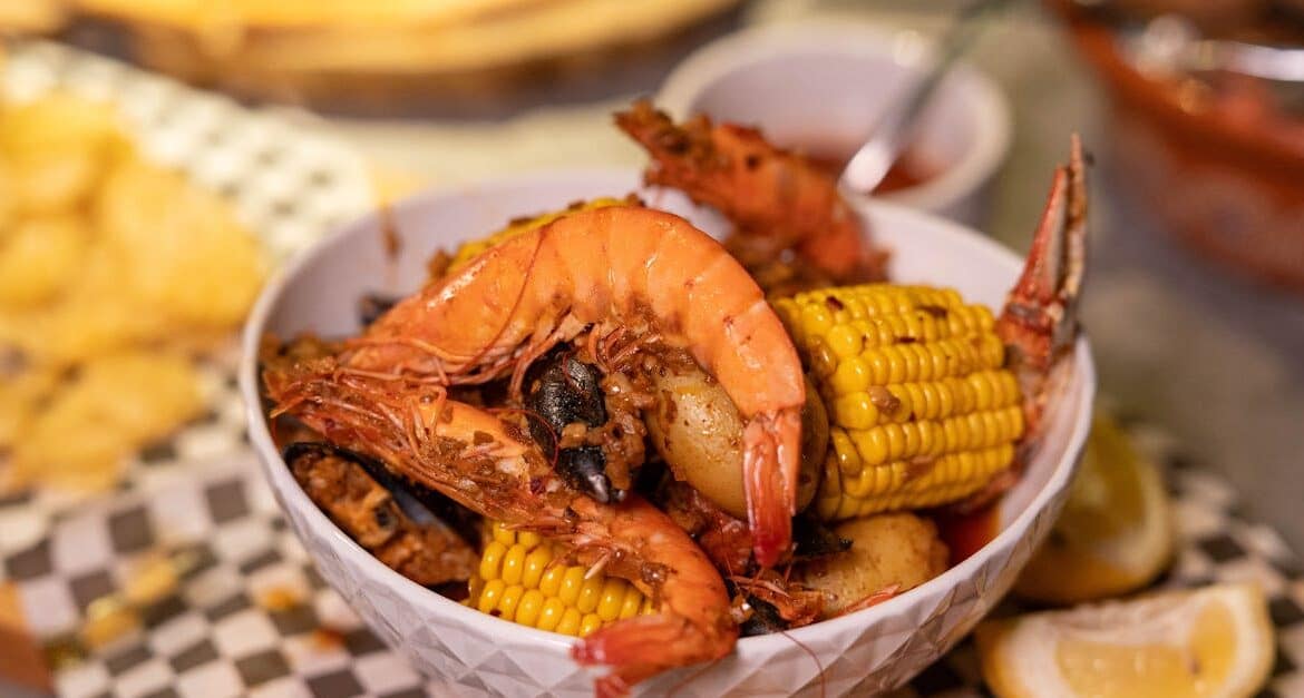 Seafood boil patio setup florida