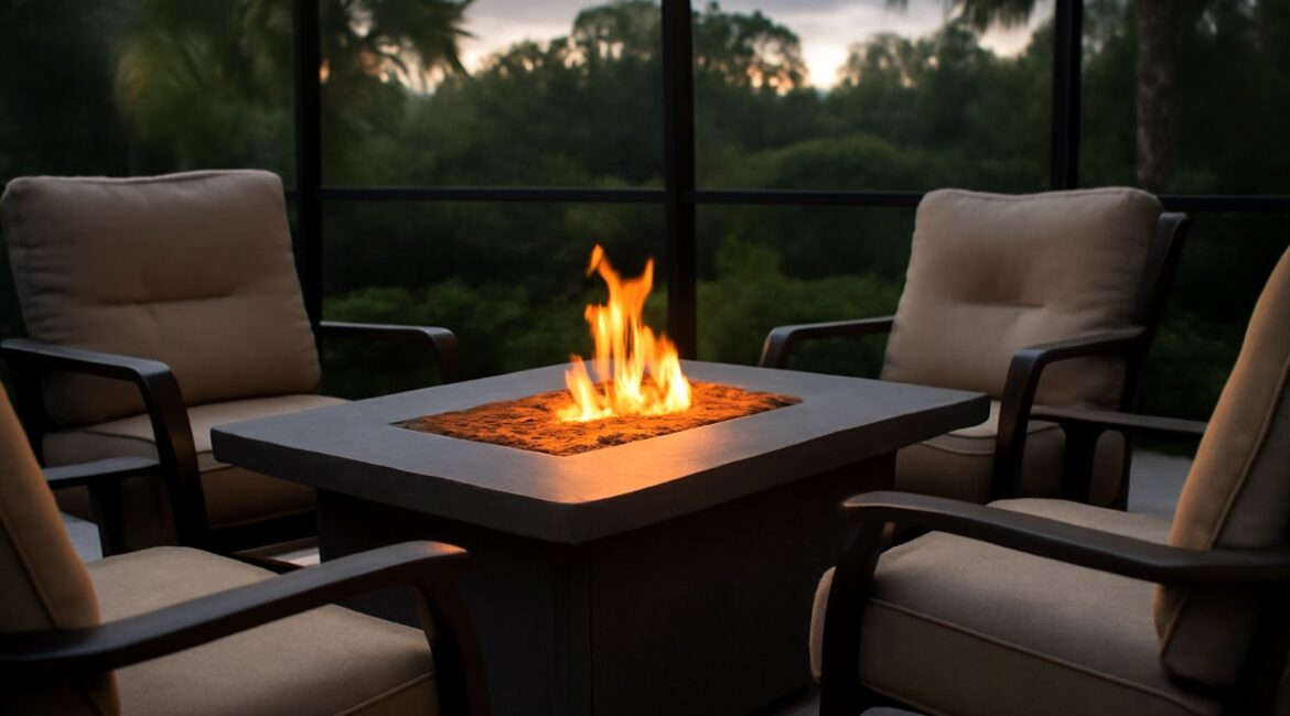 Designing a Fire Table Conversation Area for Cool Florida Evenings