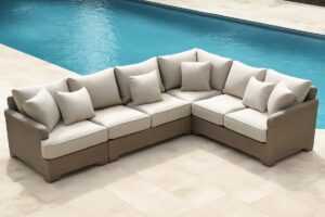 Laying Out an Outdoor Sectional for a Florida Pool Deck