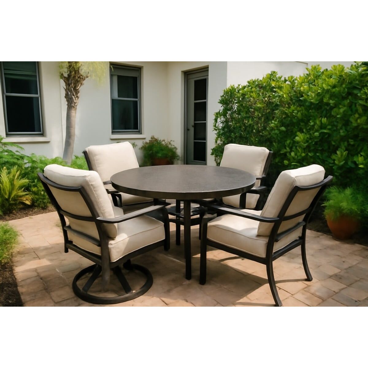 Combining Outdoor Dining and Deep Seating on One Patio: Seating Eight Outdoors: Picking a Larger Florida Dining Set (scene)