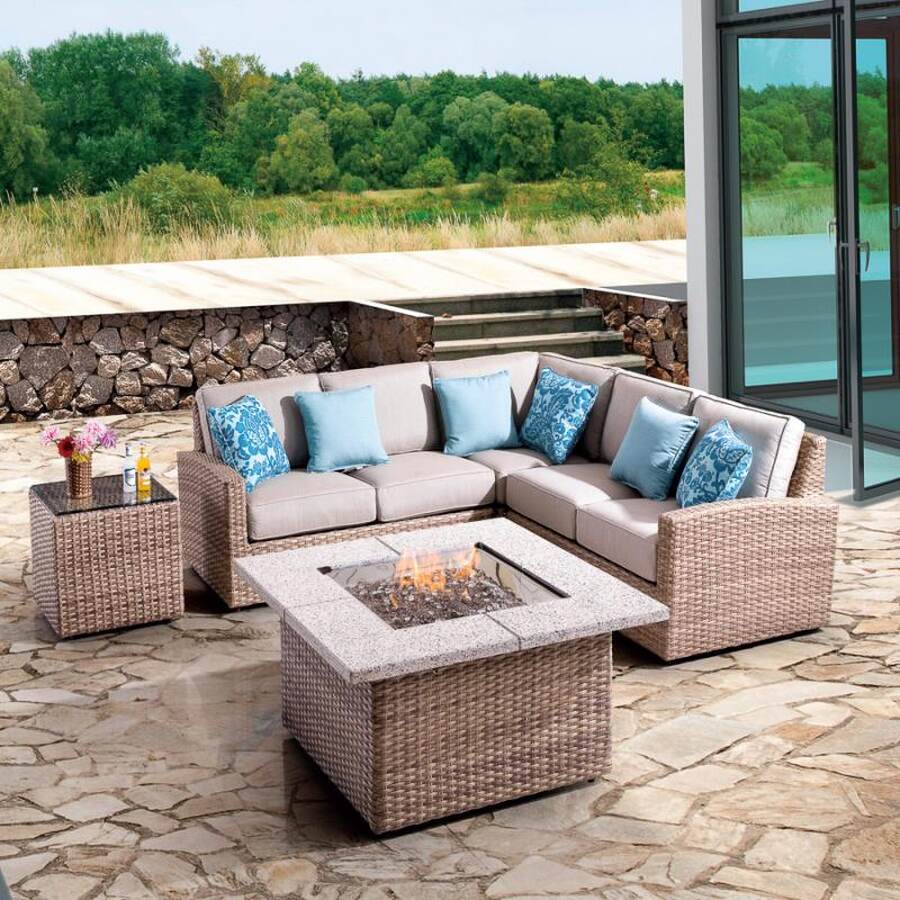 How Far Should Chairs Sit From an Outdoor Fire Table?: Hampton Collection – End Table 21″ x 21″ x 22″
