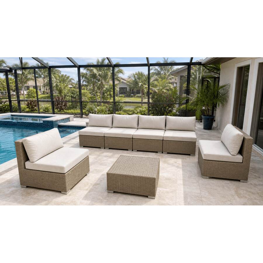 How to Keep a Modular Patio Sectional From Drifting Apart: Palm Sectional Reconfigured