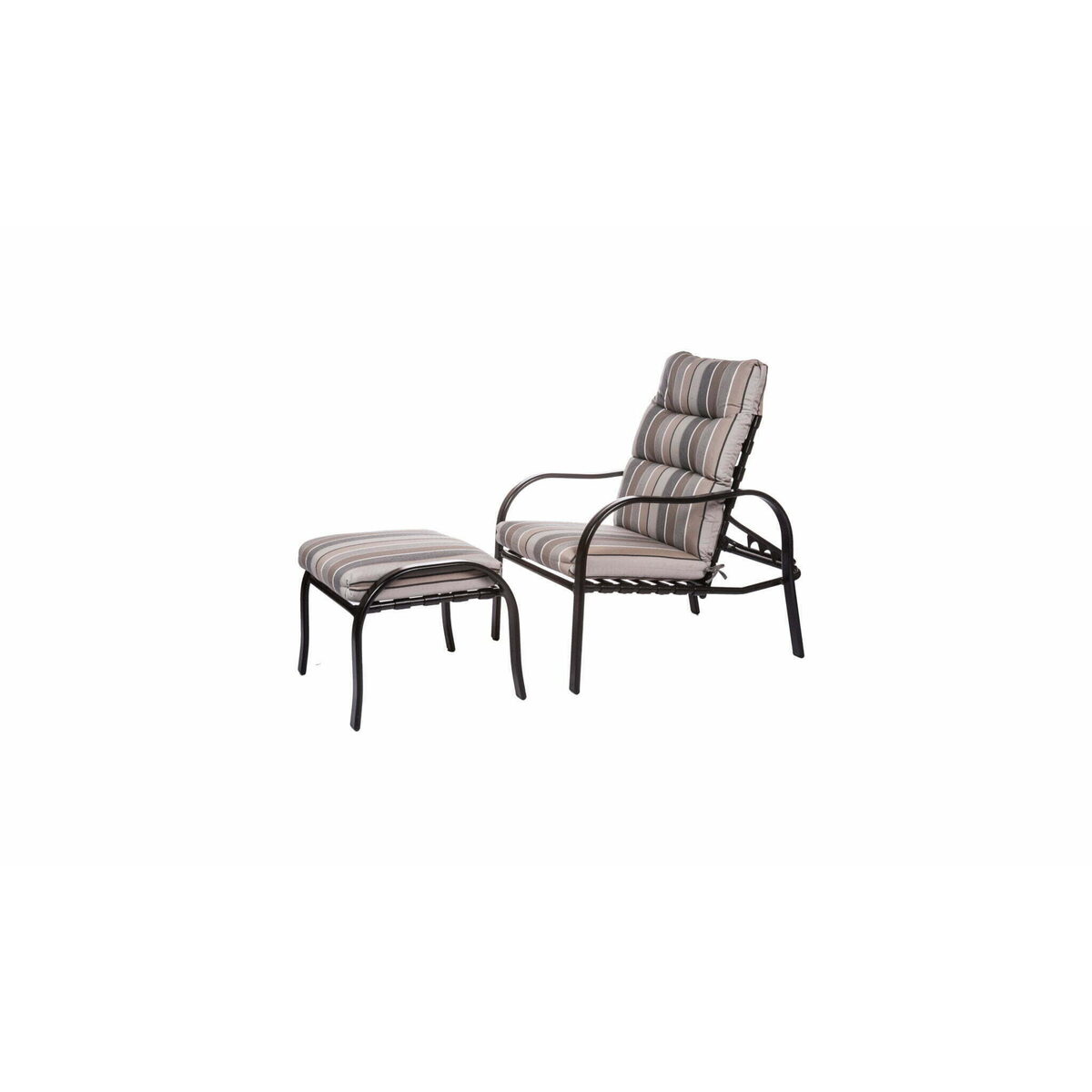 Ottoman or Chaise Lounge for a Compact Florida Patio: Aluminum Collection – Kona Cushion Recliner and Ottoman