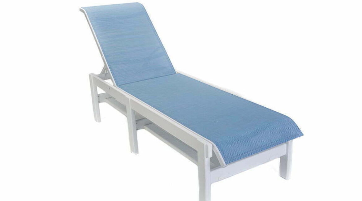 Poolside Furniture Materials for Wet Swimsuits and Splash Zones: Armless Sling Chaise 23″ x 78″ x 43″