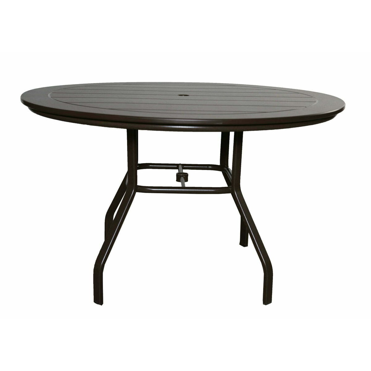 What Size Patio Umbrella Fits a Dining Table?: 48″ RD Dining Table with aluminum base
