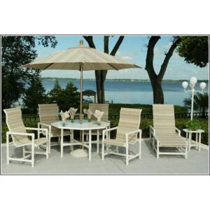 Why PVC Pipe Furniture Works Around Busy Pool Decks: Pipe Collection – Sling Chaise Lounge