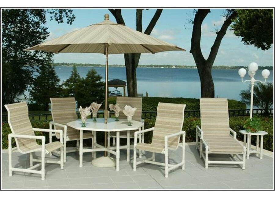 Why PVC Pipe Furniture Works Around Busy Pool Decks: Pipe Collection – Sling Chaise Lounge