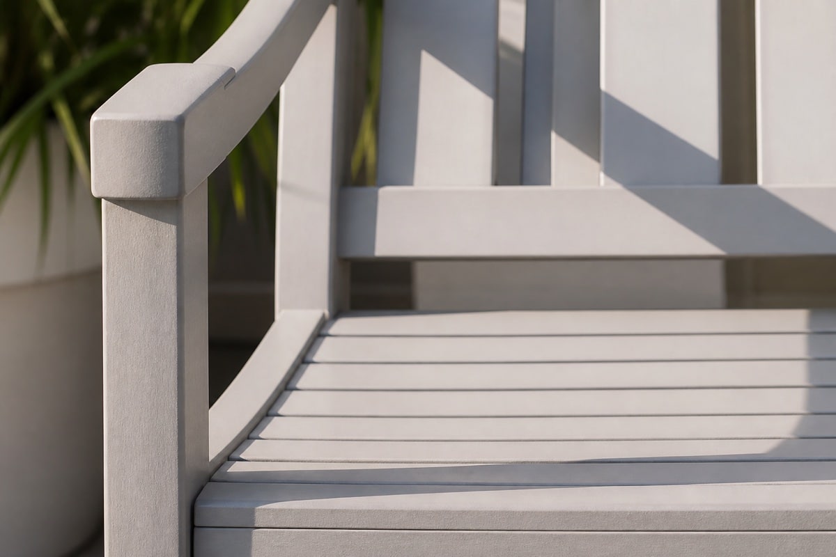 marine grade polymer chairs in full sun on a Florida pool deck