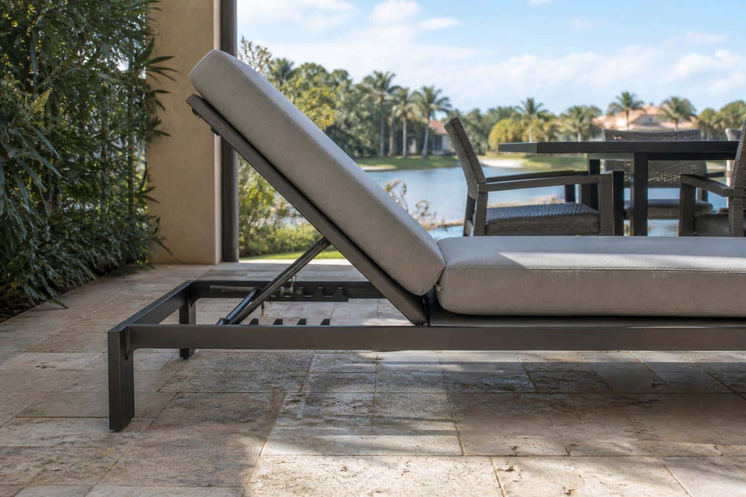 outdoor chaise lounge recline positions notches patio layout in Florida