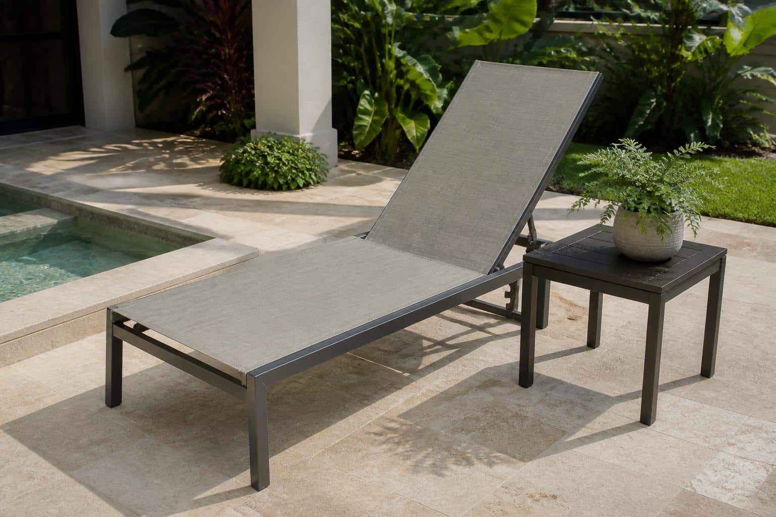 outdoor chaise lounge recline positions notches alternate configuration