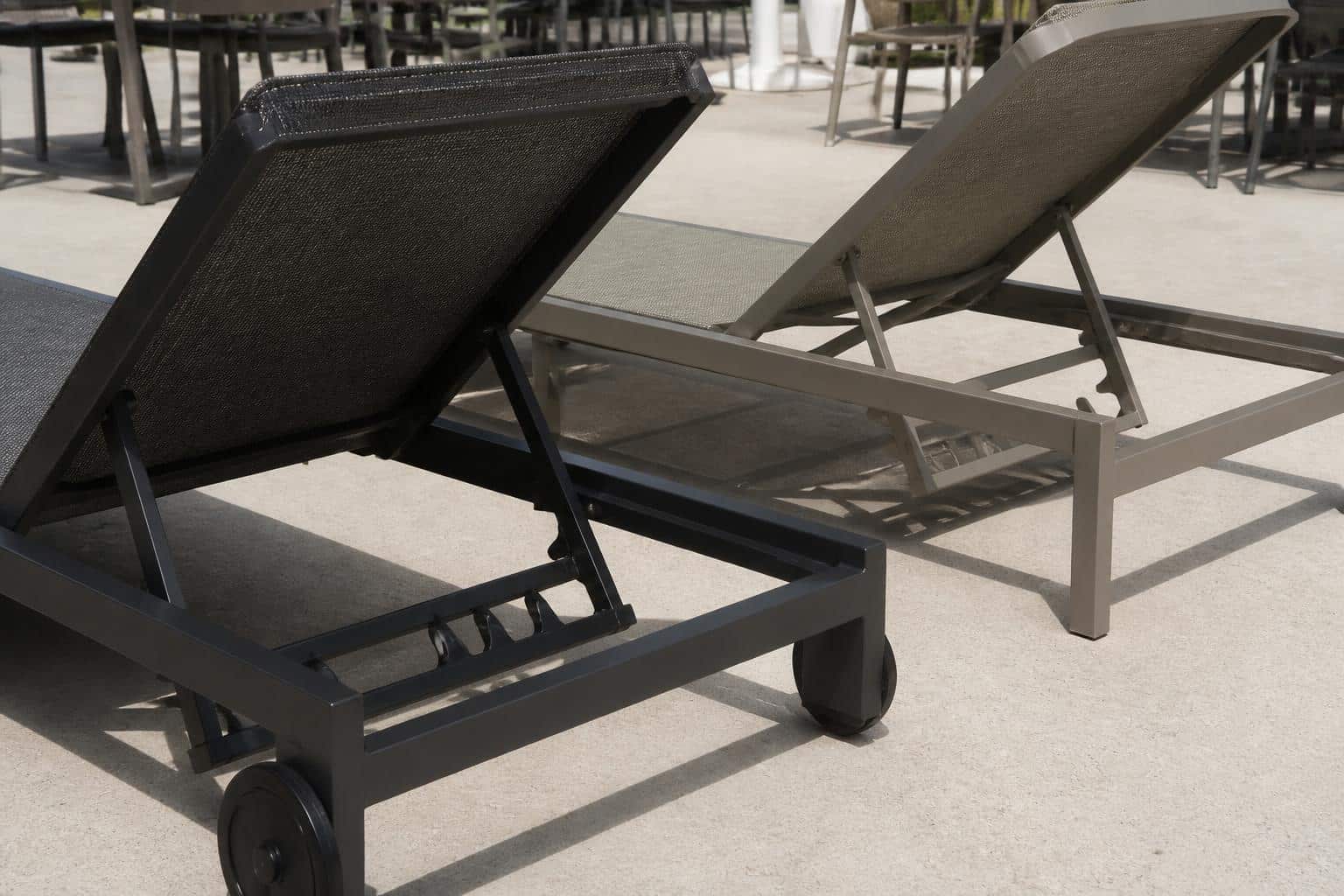 outdoor chaise lounge recline positions notches showroom comparison