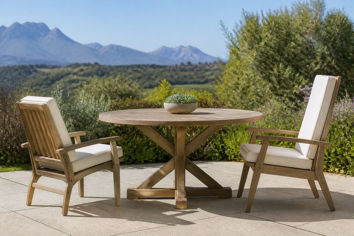 measuring patio dining chair seat height and pitch on an outdoor deck