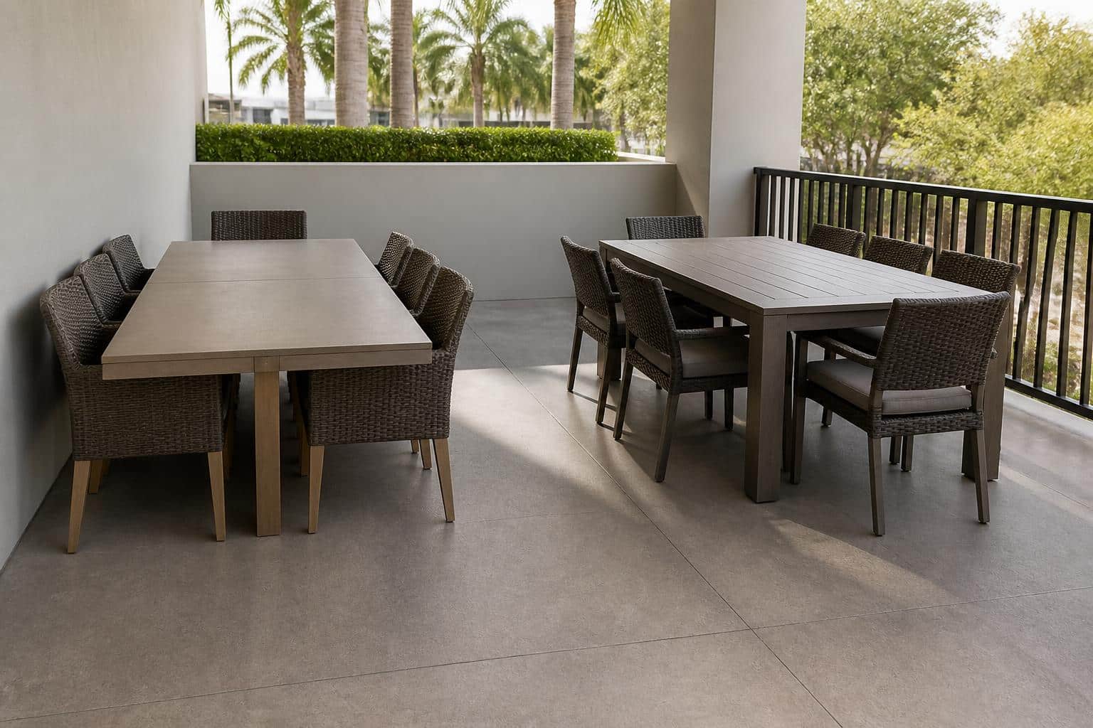 outdoor dining set wall and railing clearance showroom comparison