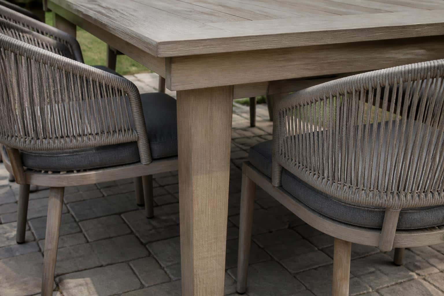 outdoor dining table overhang leg room product detail
