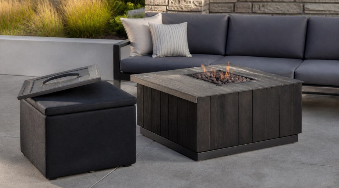 Outdoor Fire Table Lid Storage and Handling