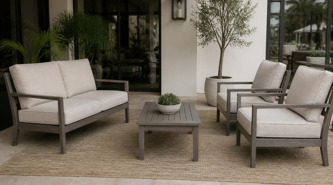 outdoor loveseat vs two club chairs space overview in Florida