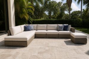 outdoor sectional chaise end vs ottoman end overview in Florida
