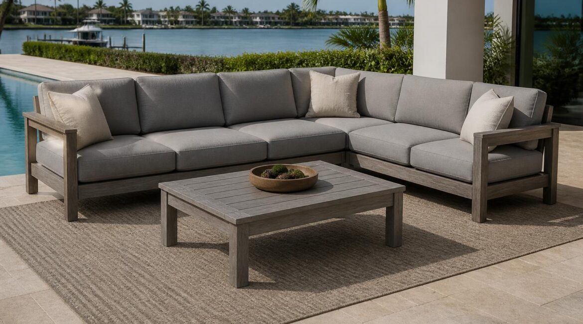 outdoor sectional corner piece dimensions layout overview in Florida