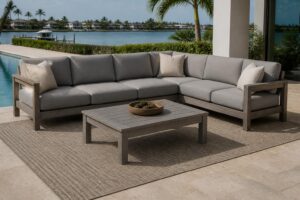 outdoor sectional corner piece dimensions layout overview in Florida