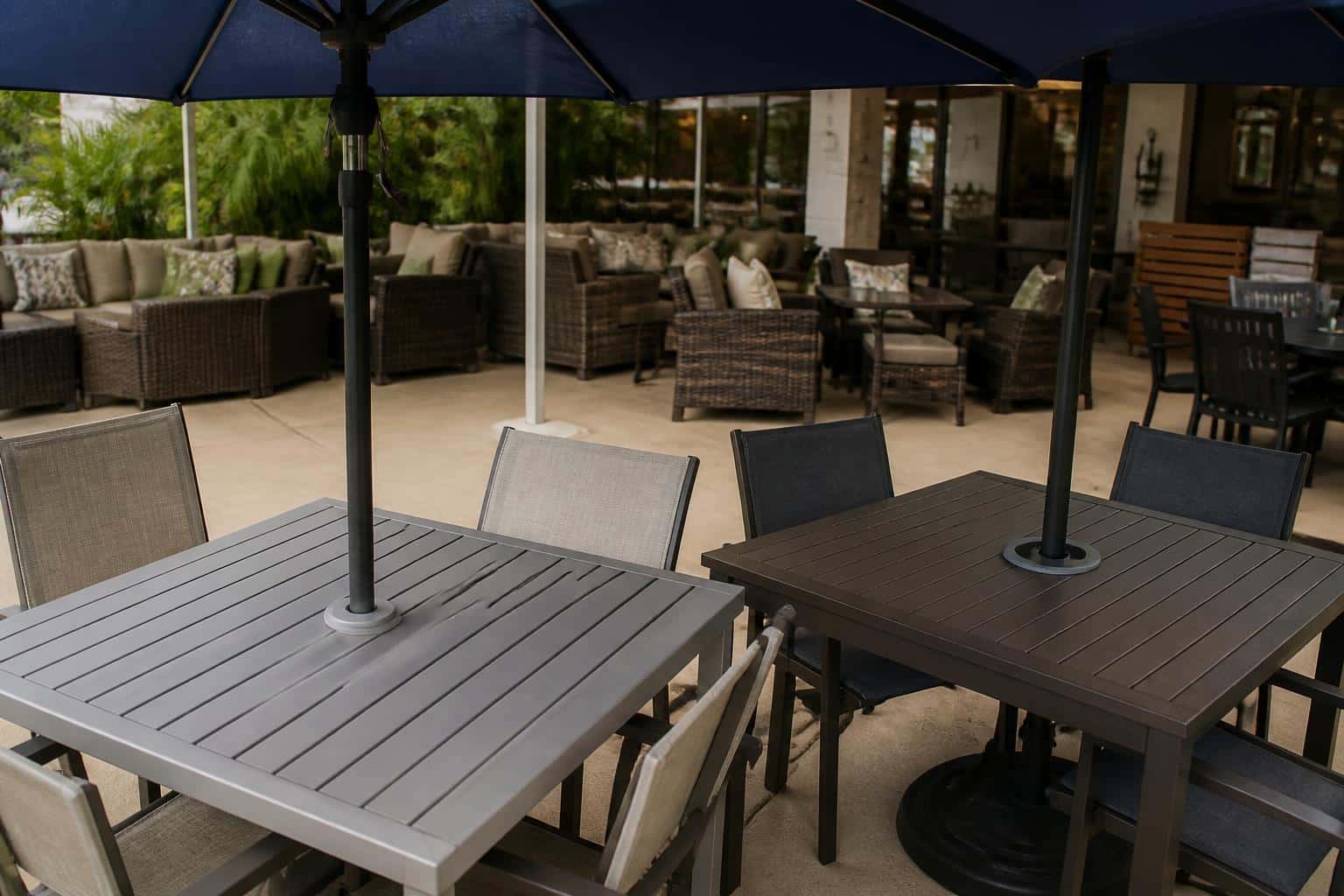 patio umbrella pole diameter table hole showroom comparison