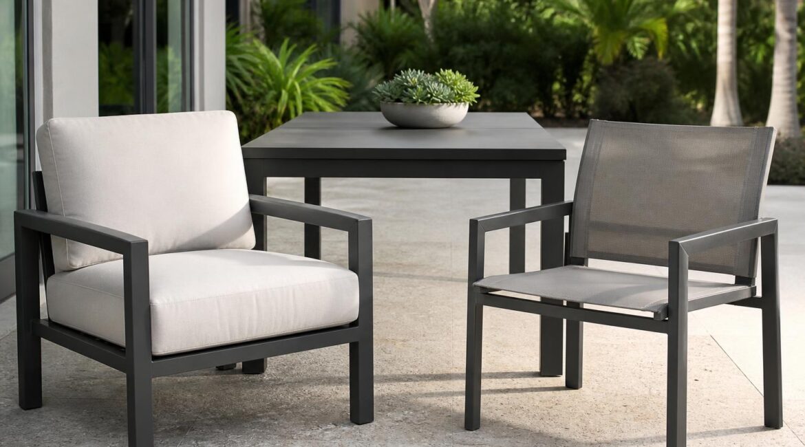Sunbrella cushion fabric vs PVC sling fabric overview in Florida