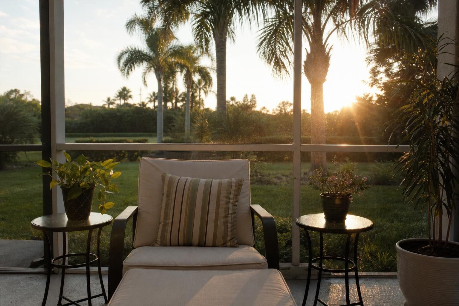 Two small side tables placed apart on either side of a lounge chair