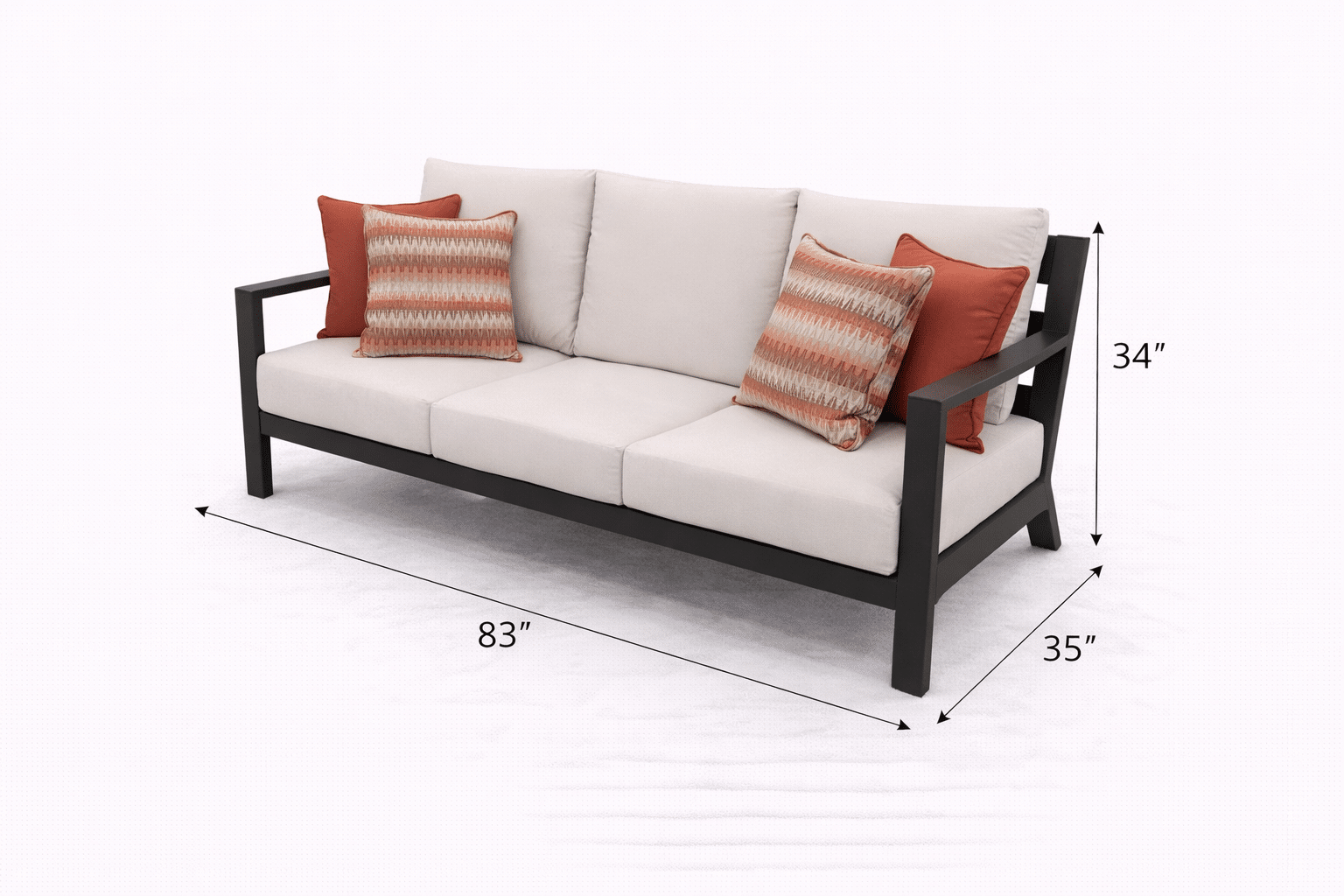 Monterey Sofa from the Monterey aluminum outdoor furniture collection