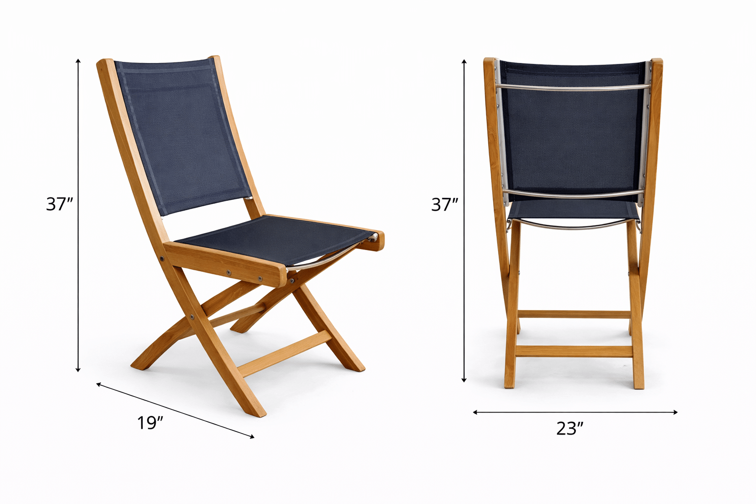 Teak Armless Sling Folding Dining Chair, teak outdoor furniture